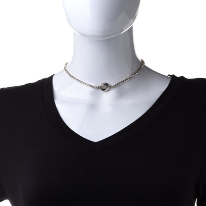 Chanel Crystal CC Chain Short Necklace Gold 2 of 6