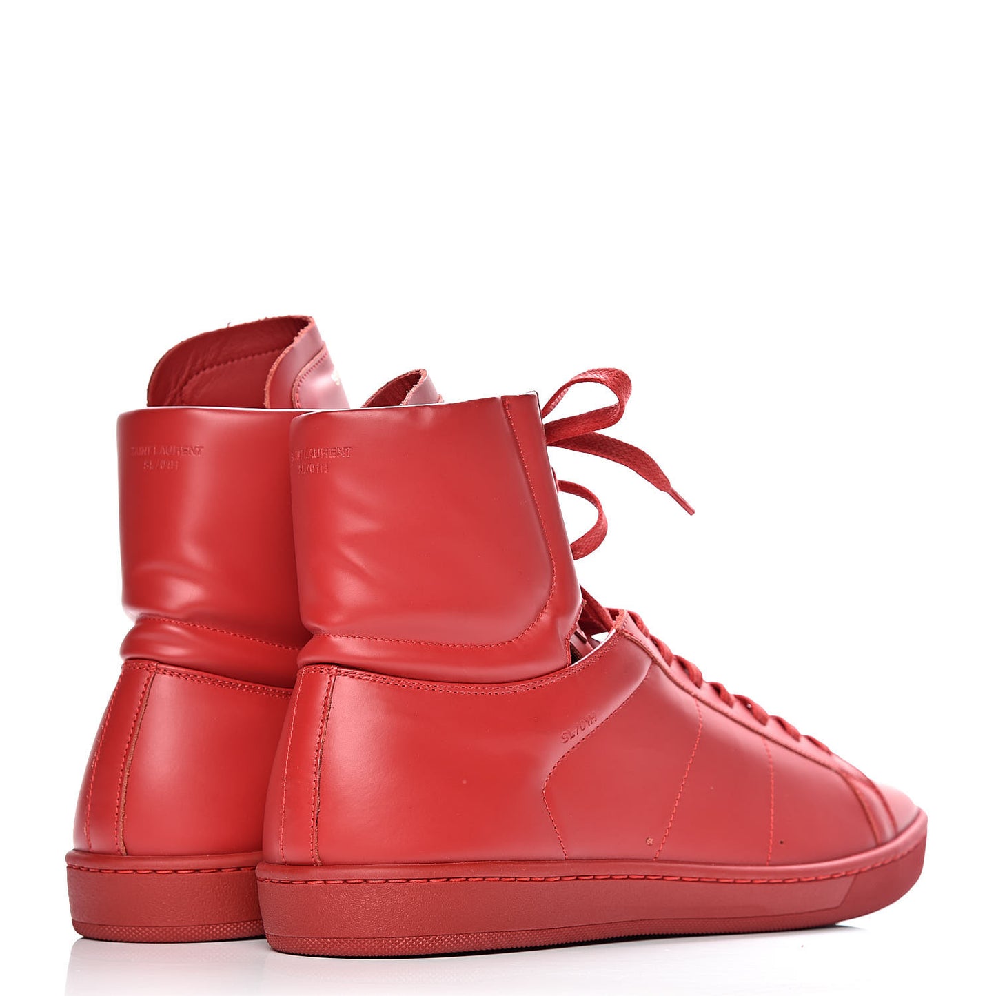 Calfskin Mens Court Classic SL/01H High Top Sneakers 44 New Red