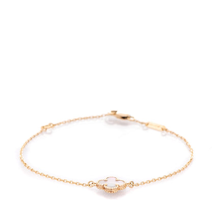 Van Cleef & Arpels 18K Yellow Gold Mother of Pearl Sweet Alhambra Bracelet 1 of 6