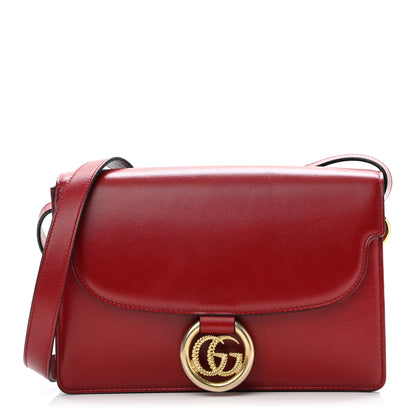 Gucci Textured Calfskin Small Torchon GG Ring Shoulder Bag New Cherry Red 1 of 12