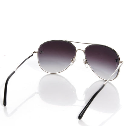 Chanel CC Aviator Sunglasses 4189-TQ Silver 2 of 5
