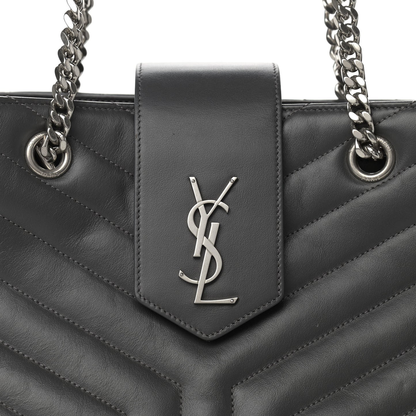 Calfskin Y Quilted Monogram Large Loulou Shopper Storm