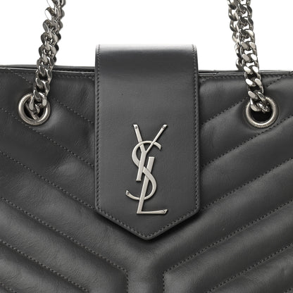 Saint Laurent Calfskin Y Quilted Monogram Large Loulou Shopper Storm 9 of 13