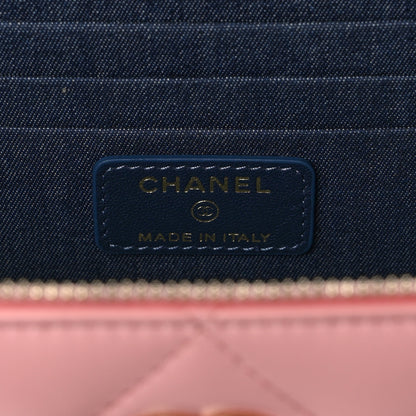 Chanel Lambskin Resin Elegant Chain Vanity Case Pink 6 of 13
