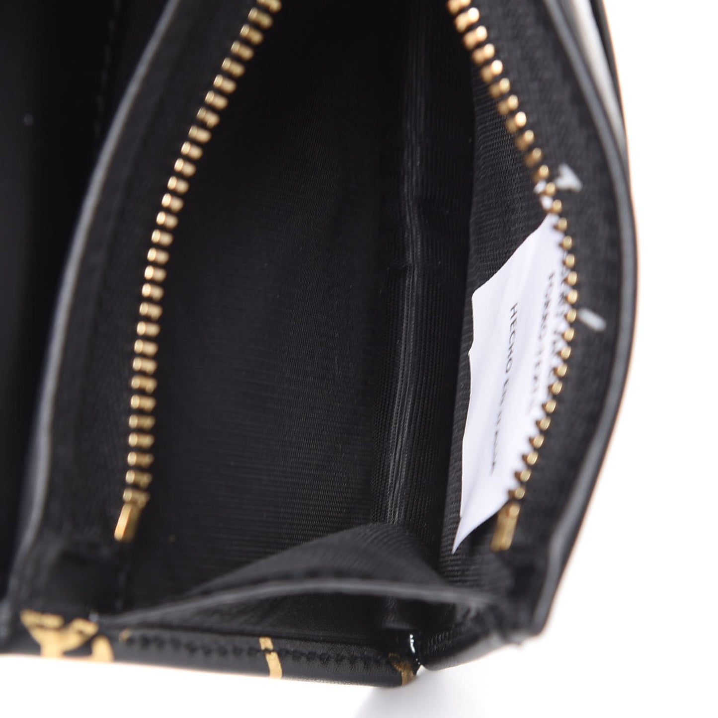 Calfskin Diagonal GG Card Case Black Gold