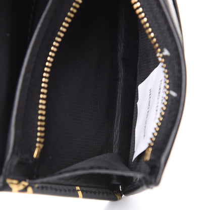 Gucci Calfskin Diagonal GG Card Case Black Gold 5 of 8