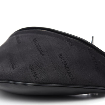 Balenciaga Canvas Jacquard Diagonal Allover Logo XS Souvenir Belt Bag Black 8 of 11