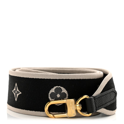 Louis Vuitton Jacquard Diane Shoulder Strap Black Ivory 1 of 3