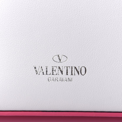 Valentino Garavani Vitello Colorblock Medium Free Rockstud Flip Lock Crossbody Bag Shadow Pink Optic White 9 of 9