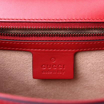Gucci Calfskin Sylvie Web Queen Margaret Shoulder Bag Blue Agata Hibiscus Red Mystic White 6 of 12