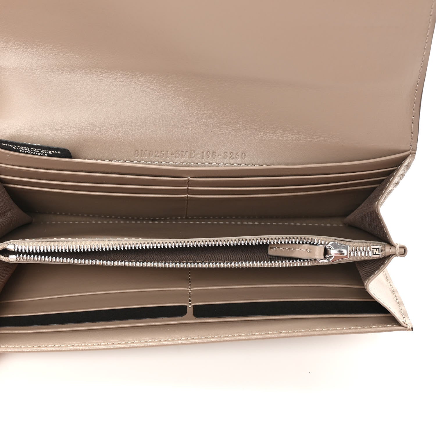 Fendi Vitello Liberty Century Lucido By The Way Continental Wallet Tortora 4 of 7