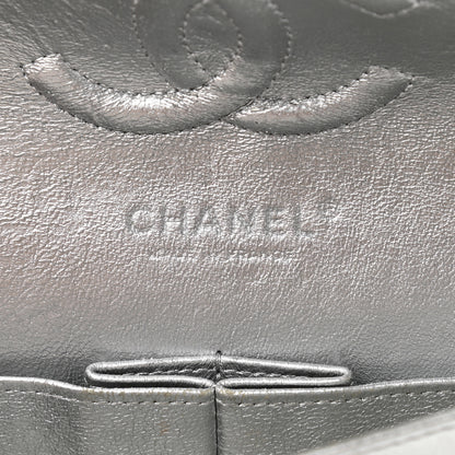 Chanel Metallic Lambskin Quilted Medium Double Flap Silver 6 of 16