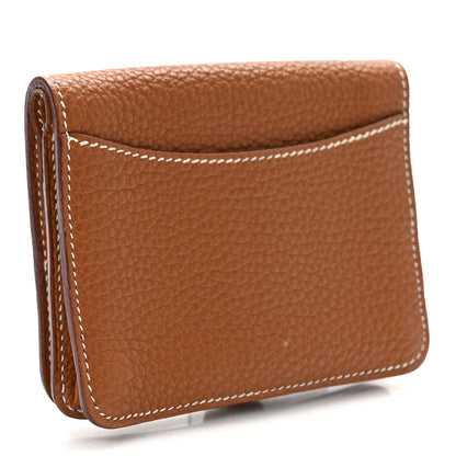 Hermes Togo Dogon Card Case Key Holder Gold 3 of 6