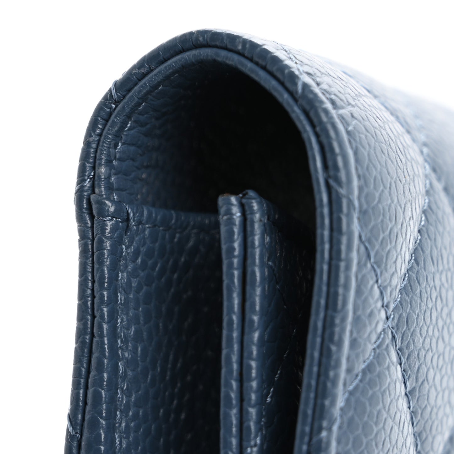 Caviar Quilted Travel Wallet Blue