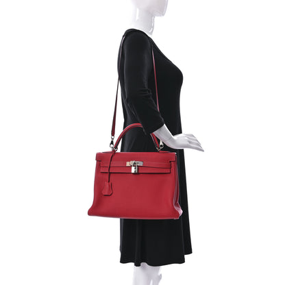 Hermes Togo Kelly Retourne 32 Rouge Pivoine 2 of 12