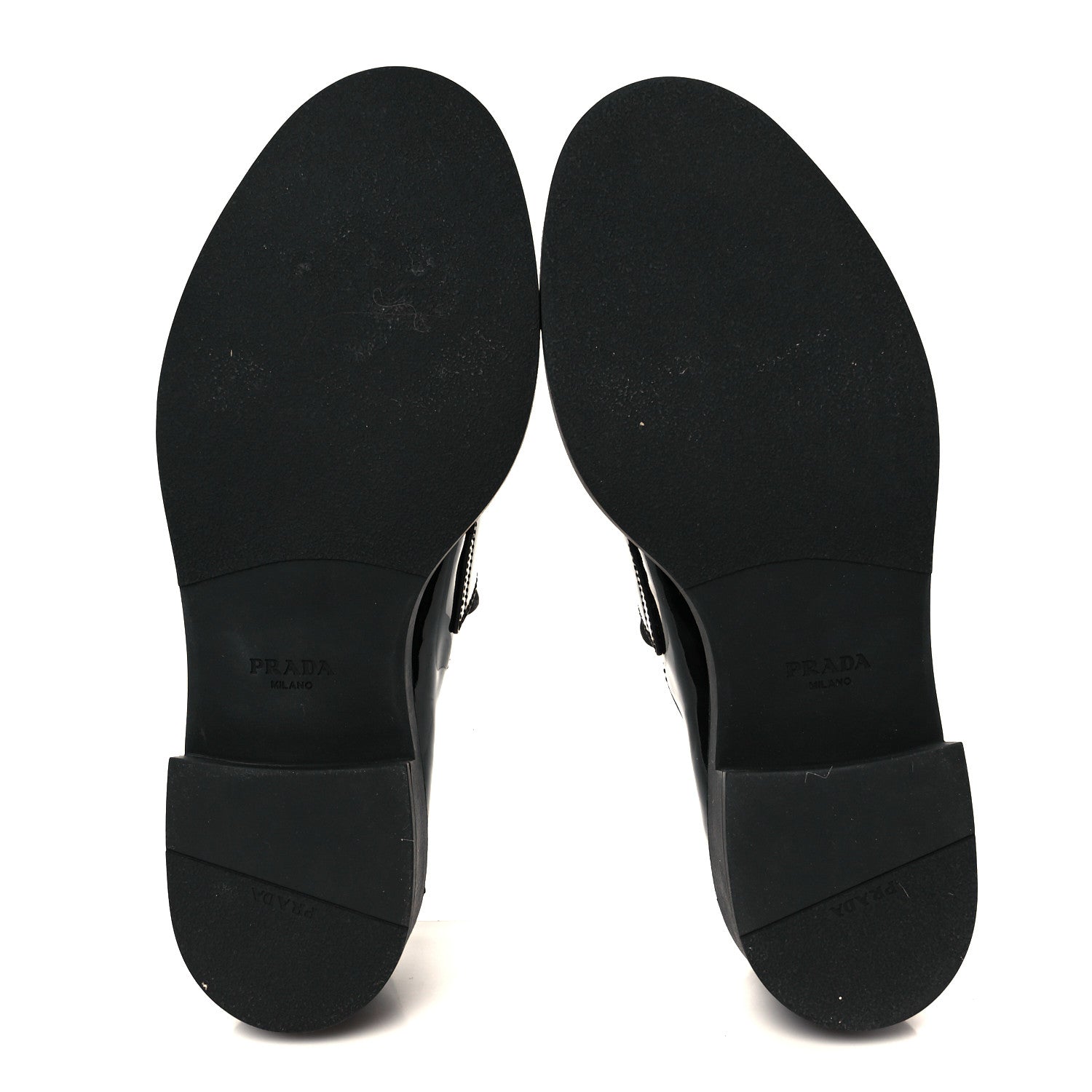 Prada Vernice Metal Triangle Logo 50mm Loafers 39.5 Black 6 of 9