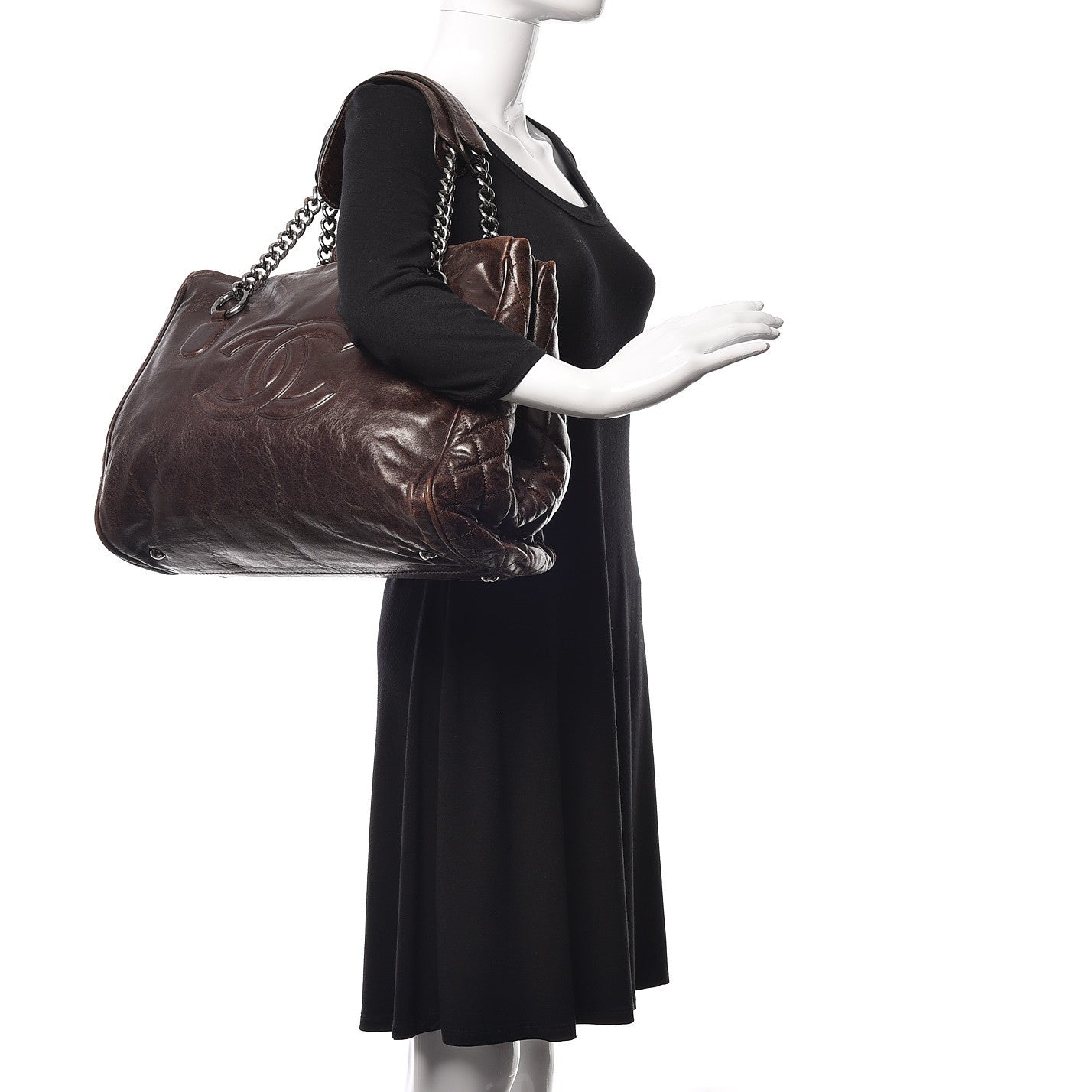 Calfskin Medium Perfect Day Tote Dark Brown