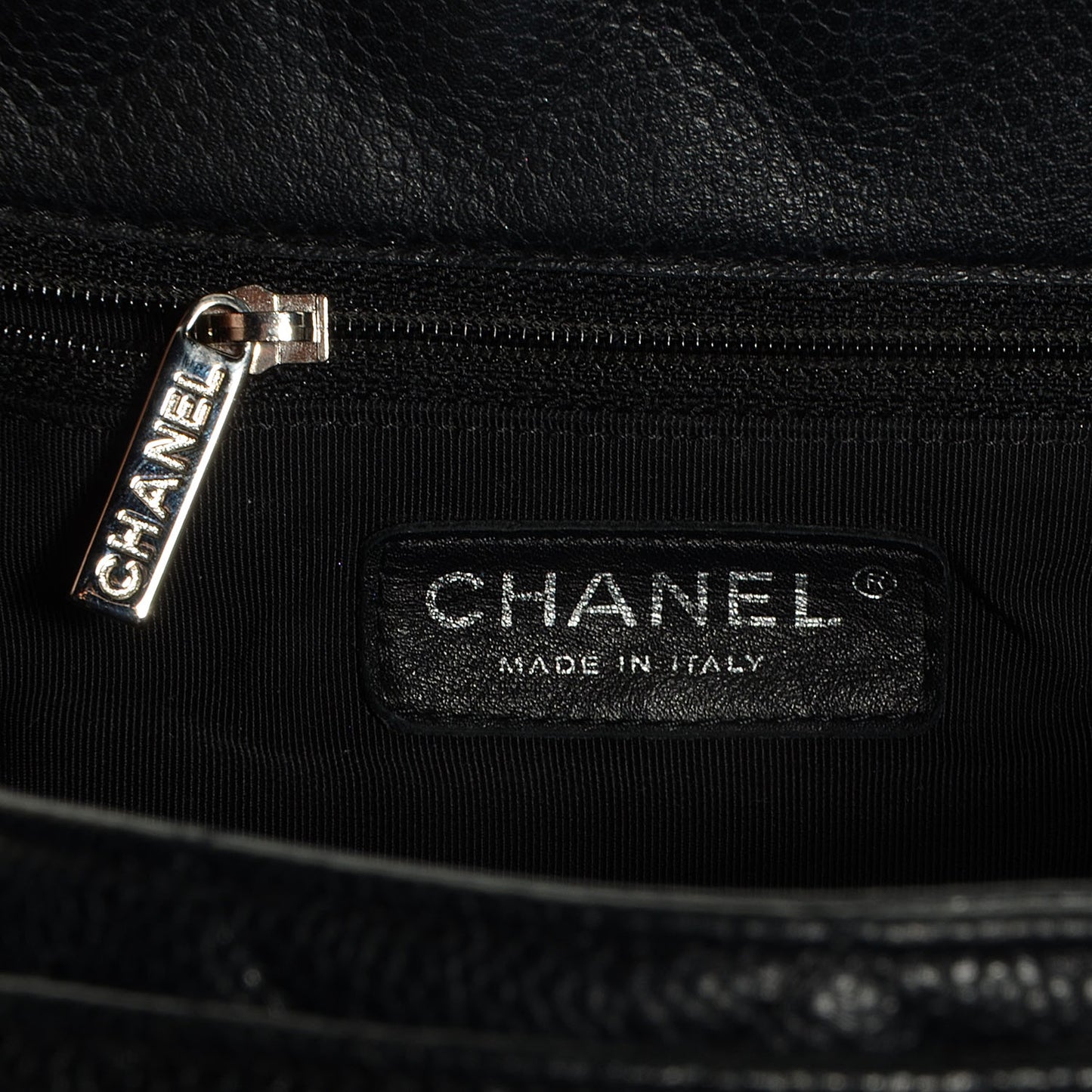 Caviar Quilted Flap Tote Black