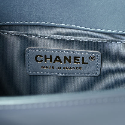 Chanel Iridescent Patent Quilted Small Boy Flap Light Blue 6 of 12