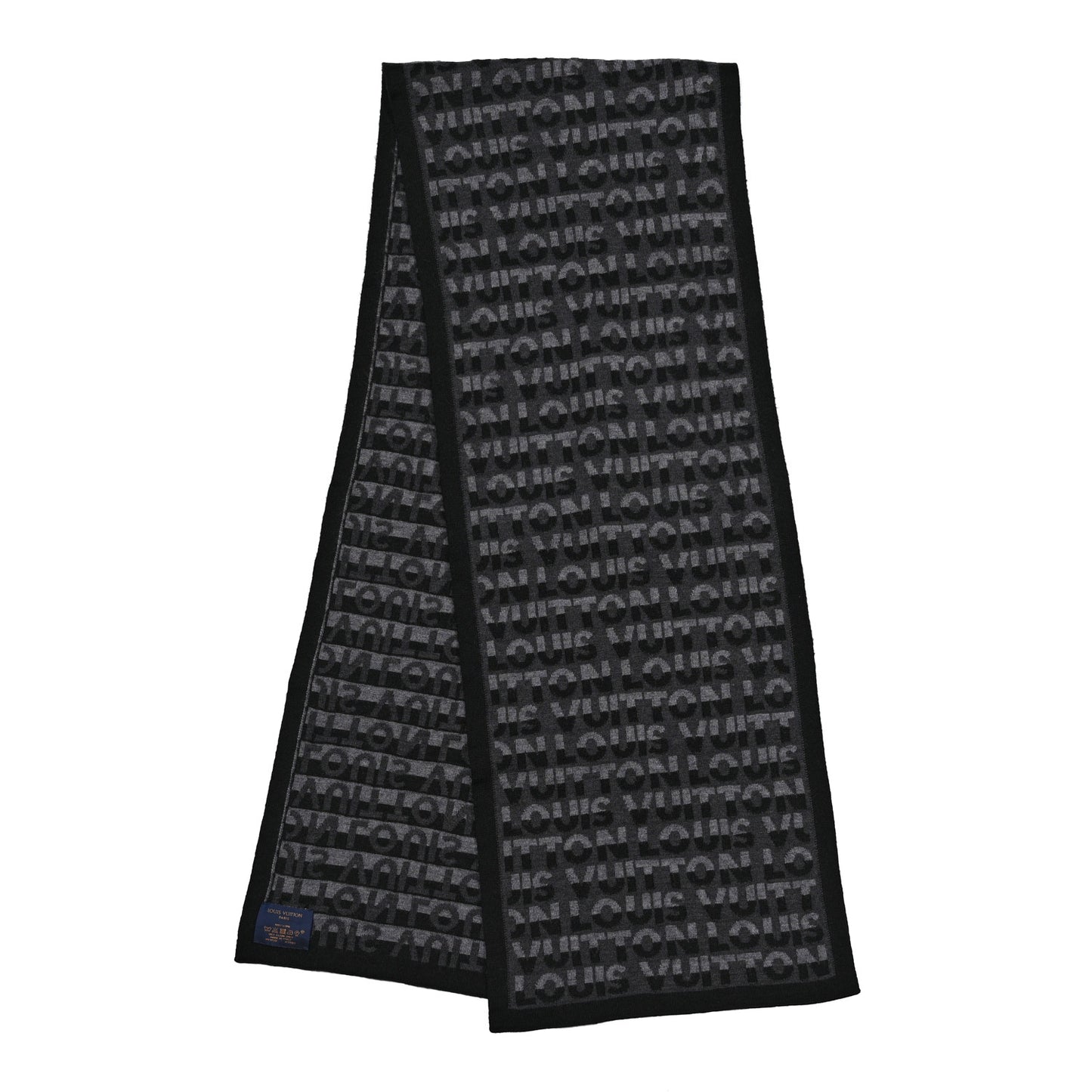 Wool LV Split Scarf Anthracite
