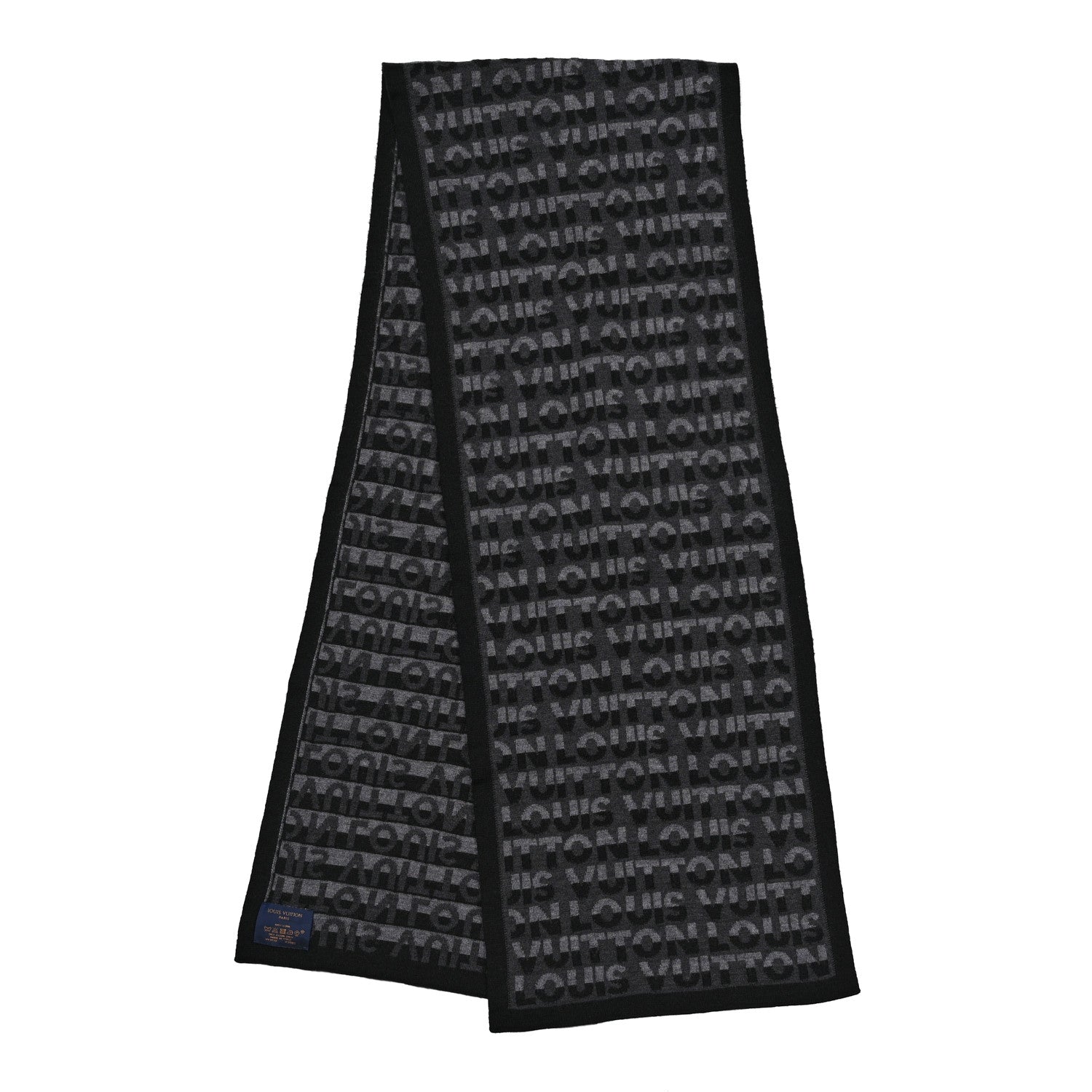 Louis Vuitton Wool LV Split Scarf Anthracite 2 of 3