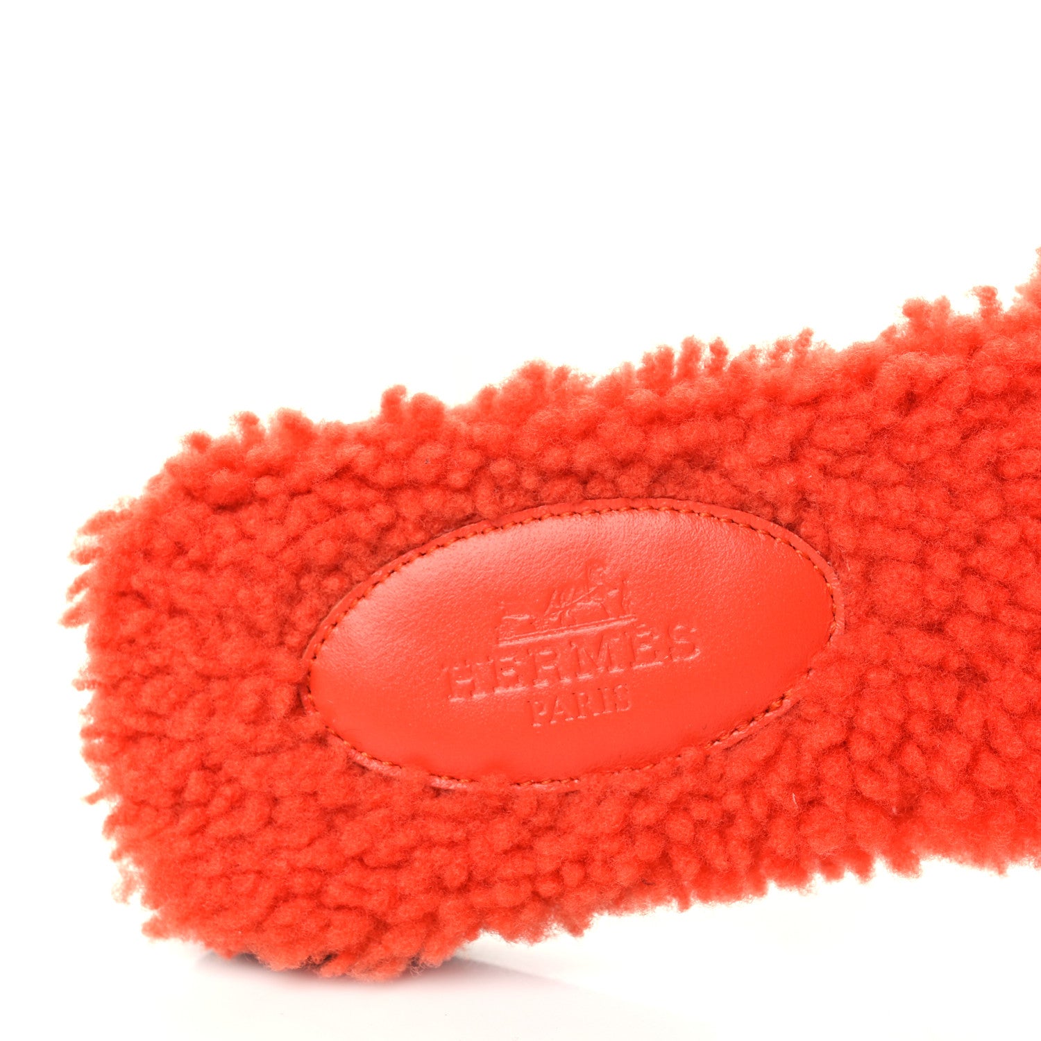 Hermes Woolskin Oran Sandals 37 Orange 7 of 7
