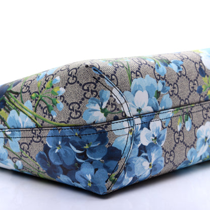 Gucci GG Supreme Monogram Blooms Small Reversible Tote Beige Blue Navy 6 of 13