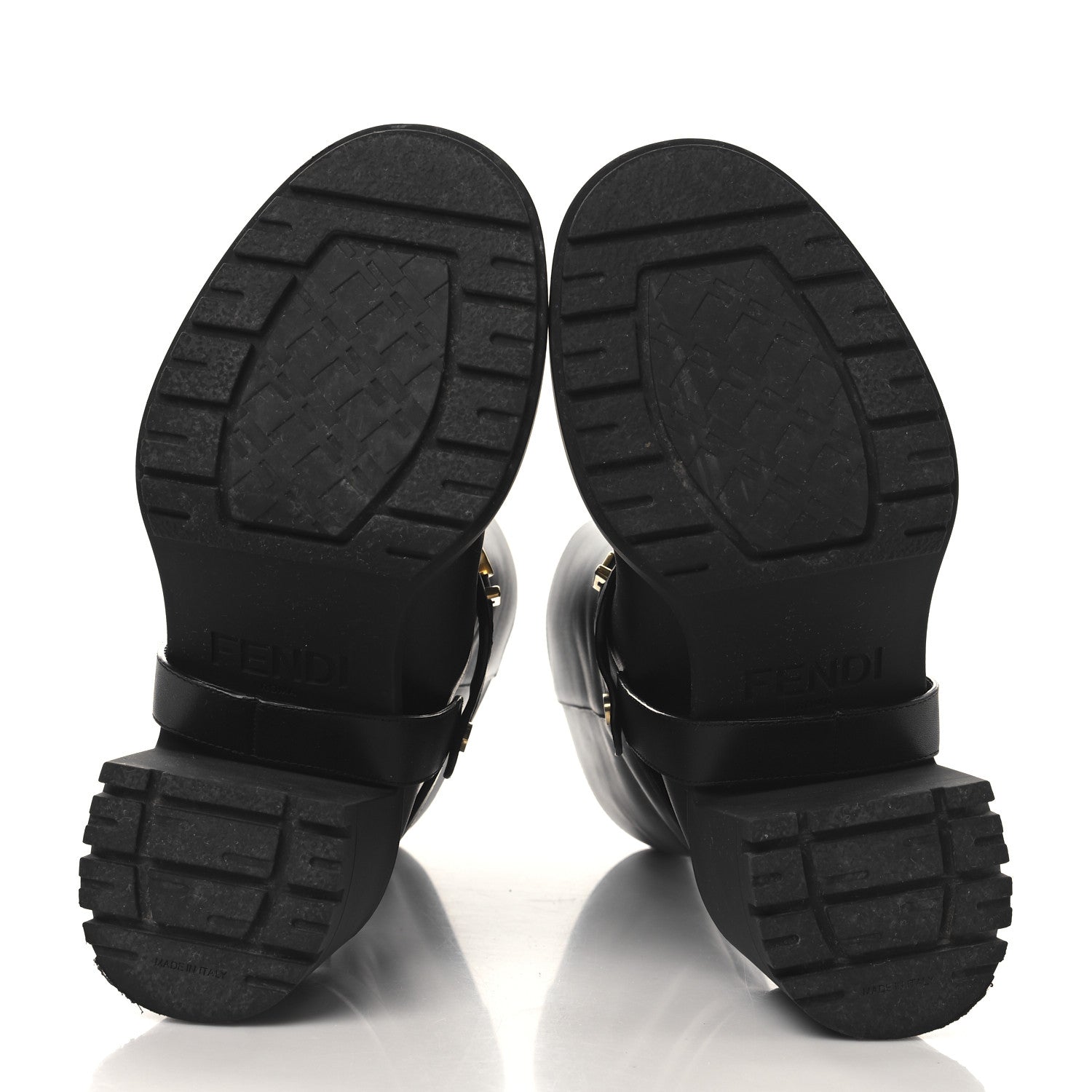 Fendi Vitello Fendigraphy Tall Biker Boots 35.5 Black 5 of 7