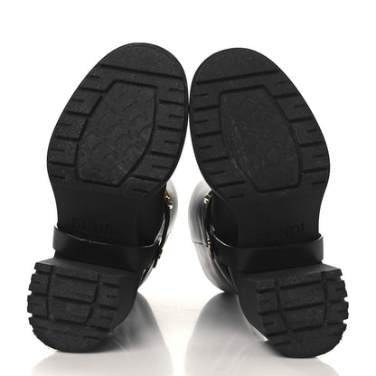 Fendi Vitello Fendigraphy Tall Biker Boots 35.5 Black 5 of 7