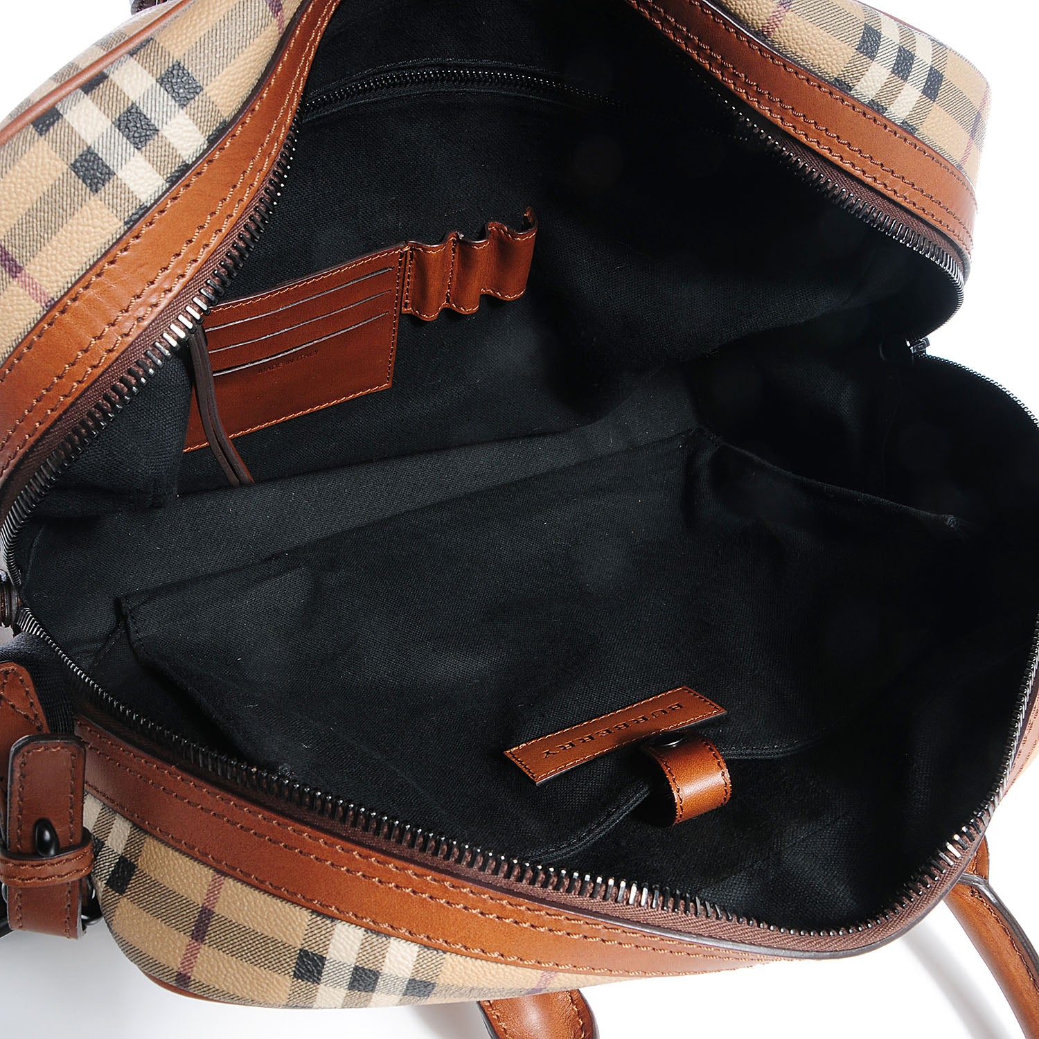 Burberry Haymarket Check Leighton Business Bag Dark Ochre 5 of 9