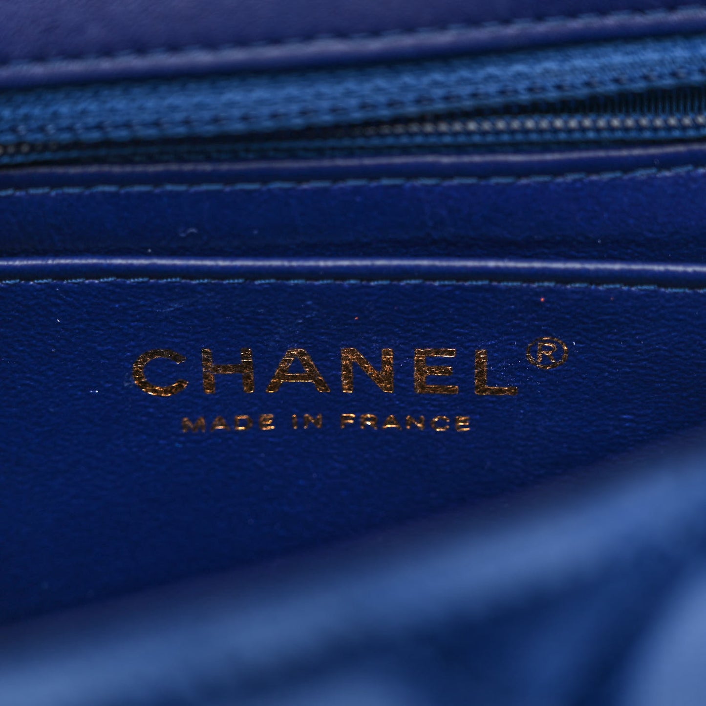 Velvet Quilted Mini Square Flap Blue