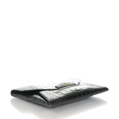 Givenchy Calfskin Crocodile Embossed Medium Antigona Envelope Clutch Black 4 of 7