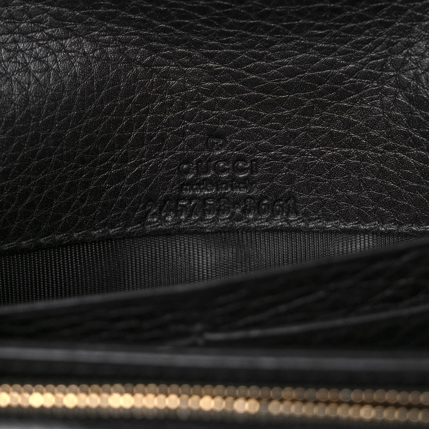 Gucci Calfskin Web Horsebit Chain Clutch Wallet Black 6 of 11