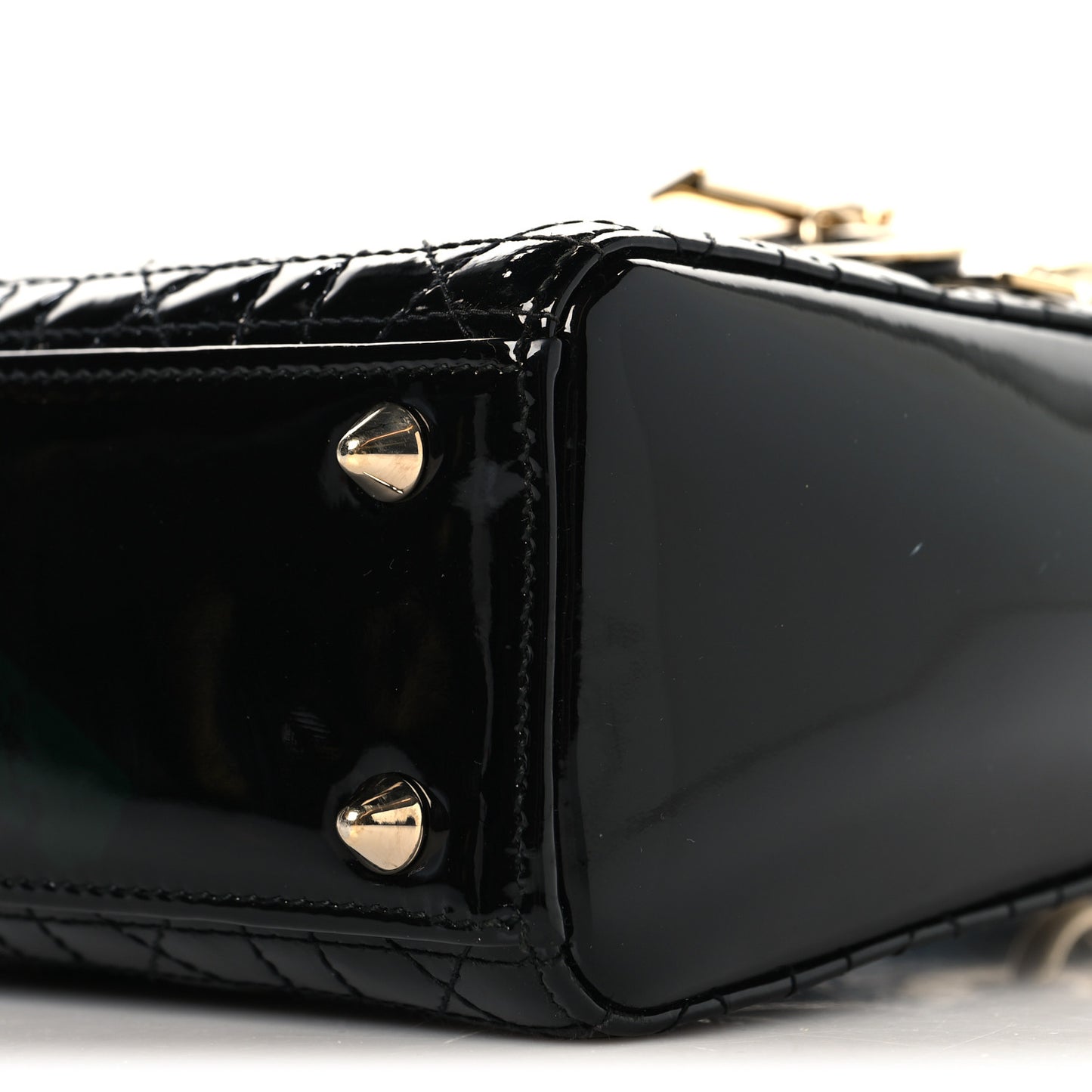 Patent Cannage Small Lady Dior Black