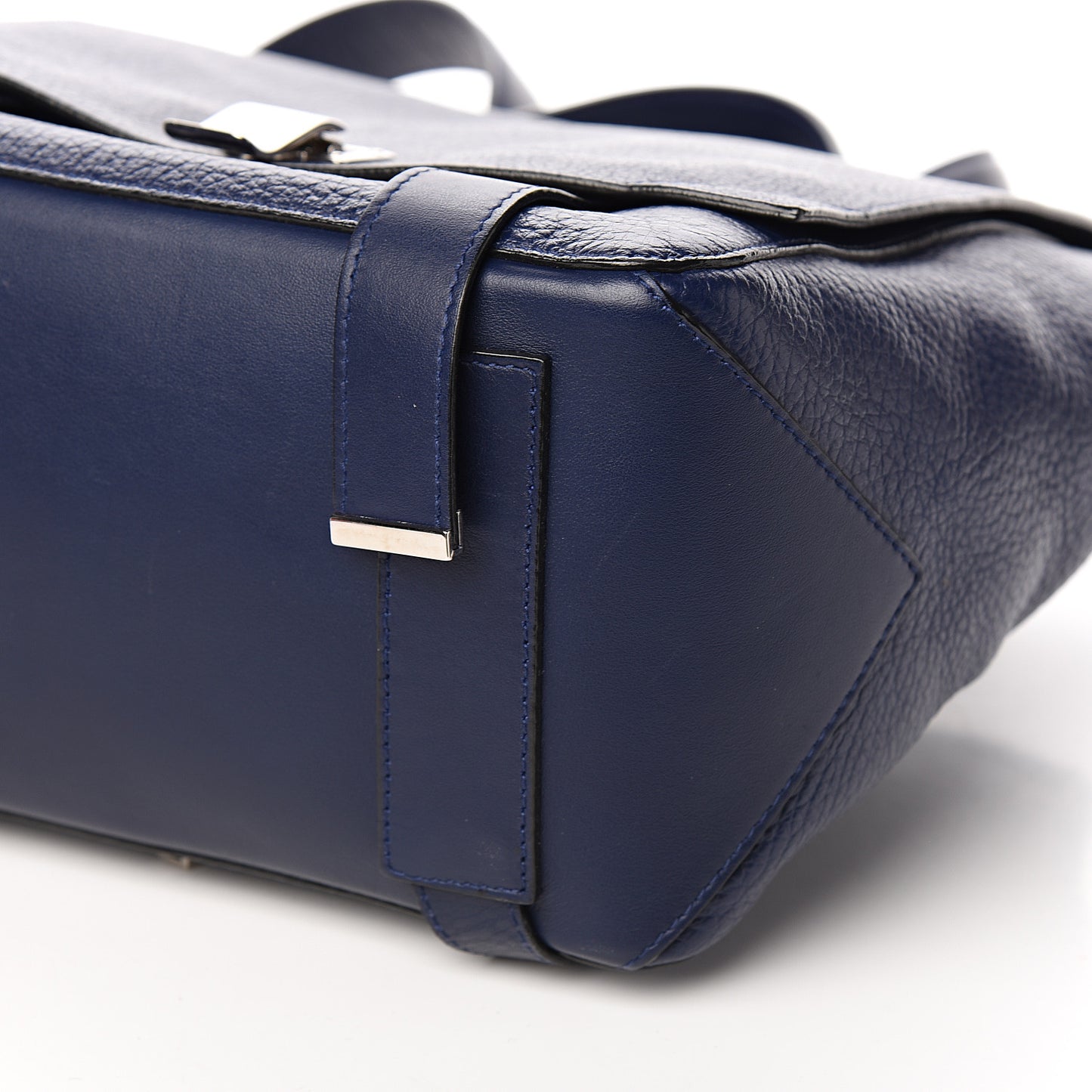Pebbled Calfskin PS Courier Backpack New Navy