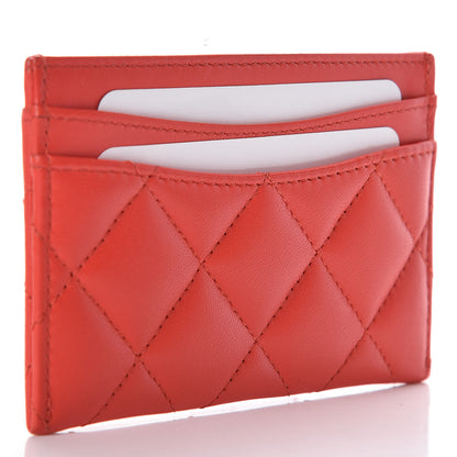 Chanel Lambskin Quilted Card Holder Red 3 of 8