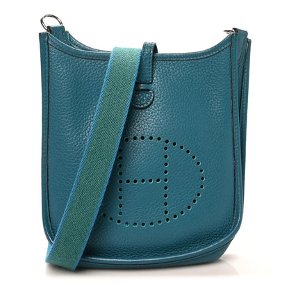 Hermes Taurillon Clemence Amazone Evelyne TPM Bleu Izmir Malachite 1 of 11