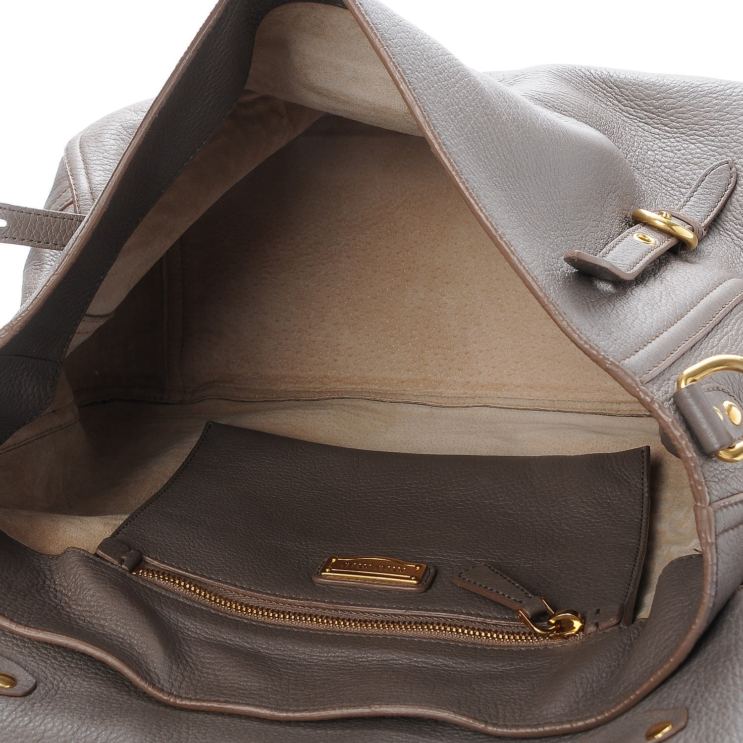 Miu Miu Cervo Front Buckle Satchel Taupe 6 of 8