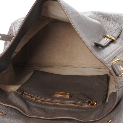 Miu Miu Cervo Front Buckle Satchel Taupe 6 of 8
