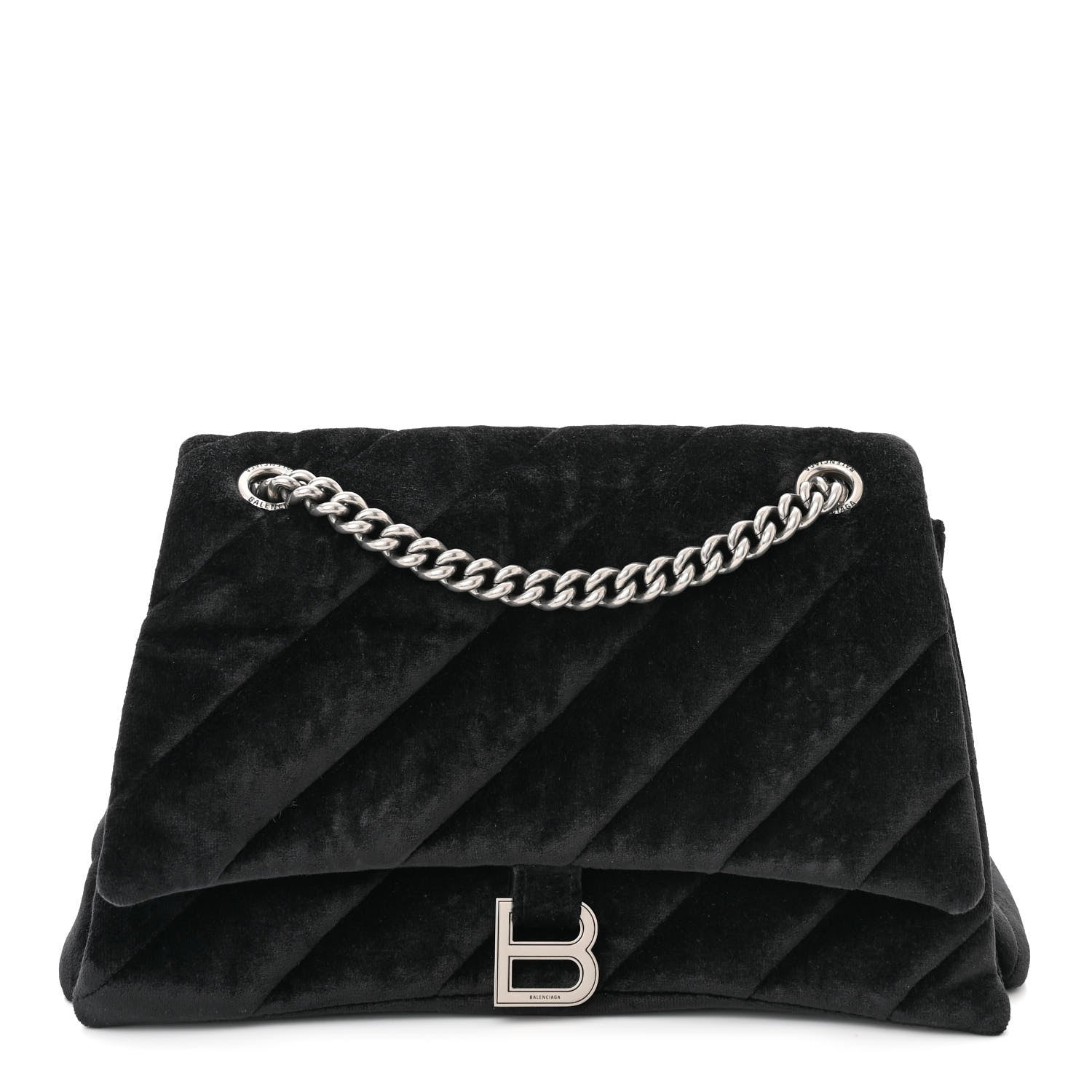 Balenciaga Crushed Velvet Quilted Medium Crush Chain Bag Black 1 of 10