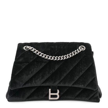 Balenciaga Crushed Velvet Quilted Medium Crush Chain Bag Black 1 of 10