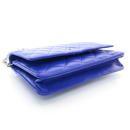 Chanel Lambskin Quilted Wallet On Chain WOC Royal Blue 4 of 10