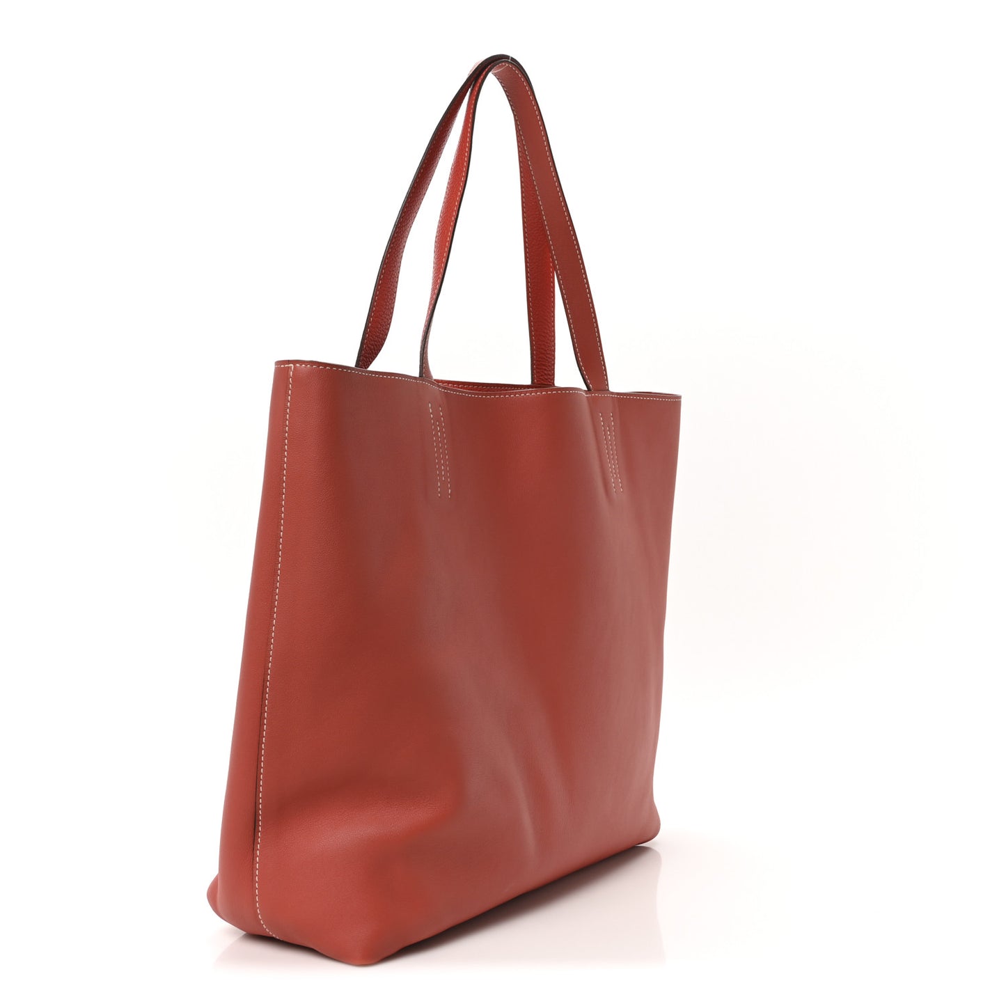 Taurillon Clemence Swift Double Sens 45 Reversible Tote Sanguine Rouge Pivoine