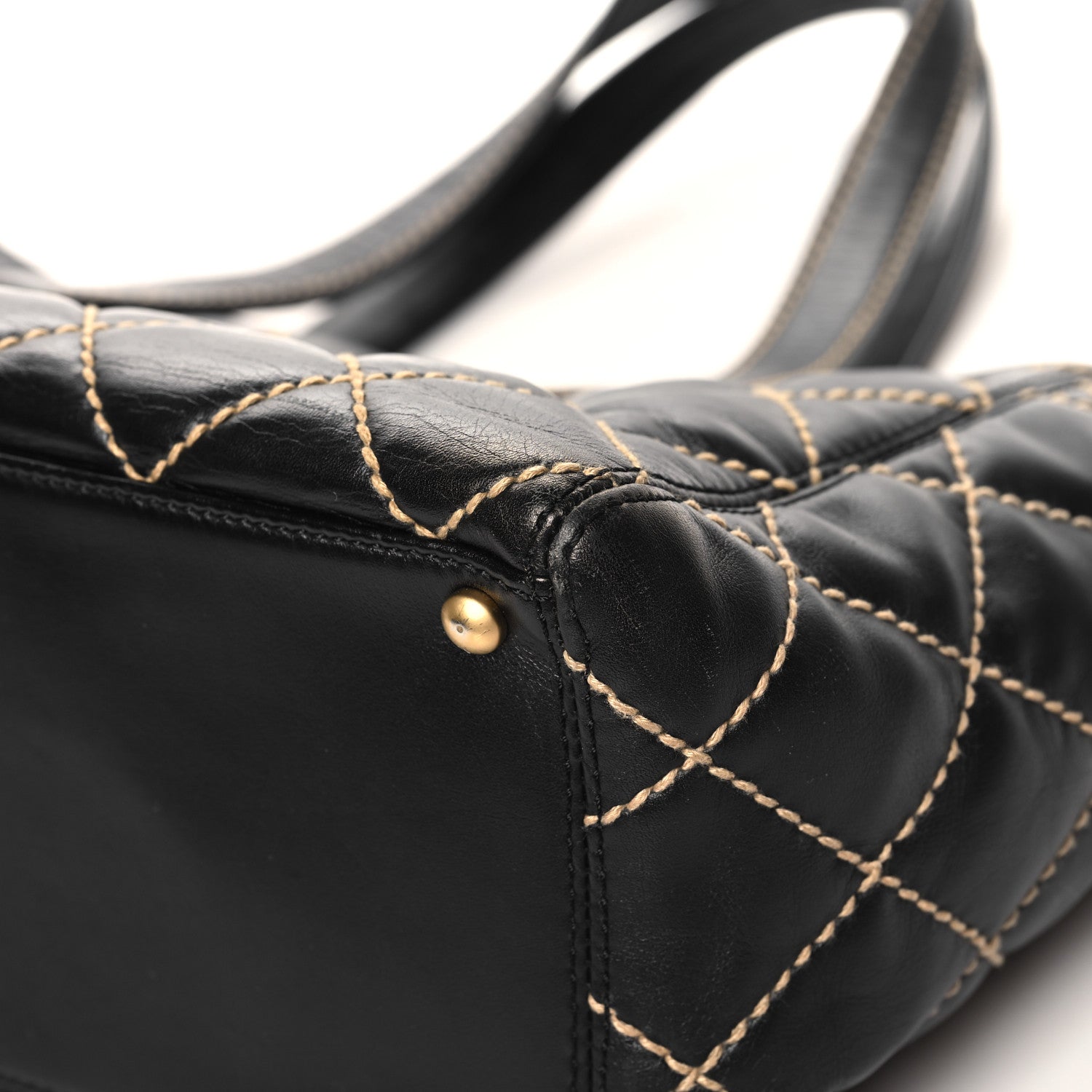Chanel Calfskin Contrast Stitch Surpique Tote Black 12 of 12