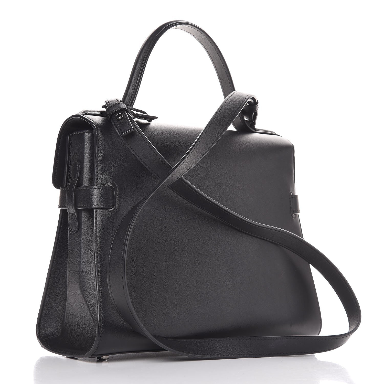 Delvaux Calfskin MM Tempete Satchel Black 3 of 6