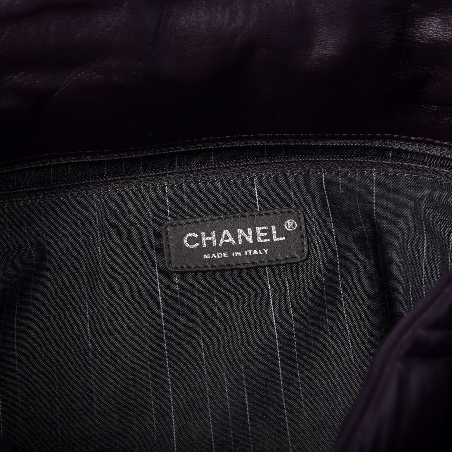 Chanel Lambskin In and Out XL Maxi Flap Dark Purple 6 of 9