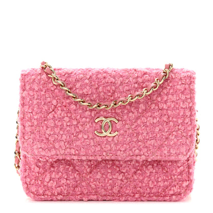 Chanel Tweed Quilted Flap Chain Waist Bag Pink 1 of 13
