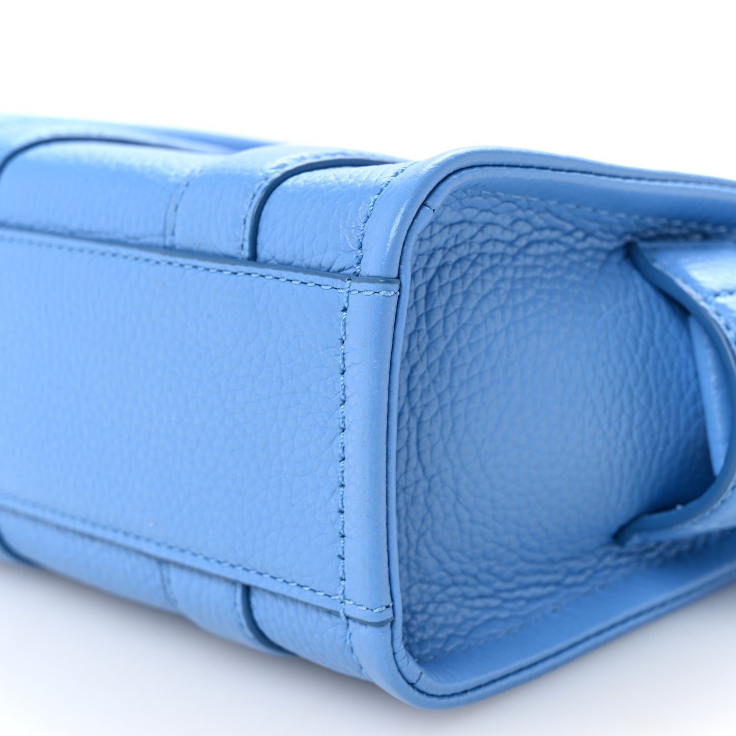 Grained Calfskin Mini The Tote Bag Spring Blue