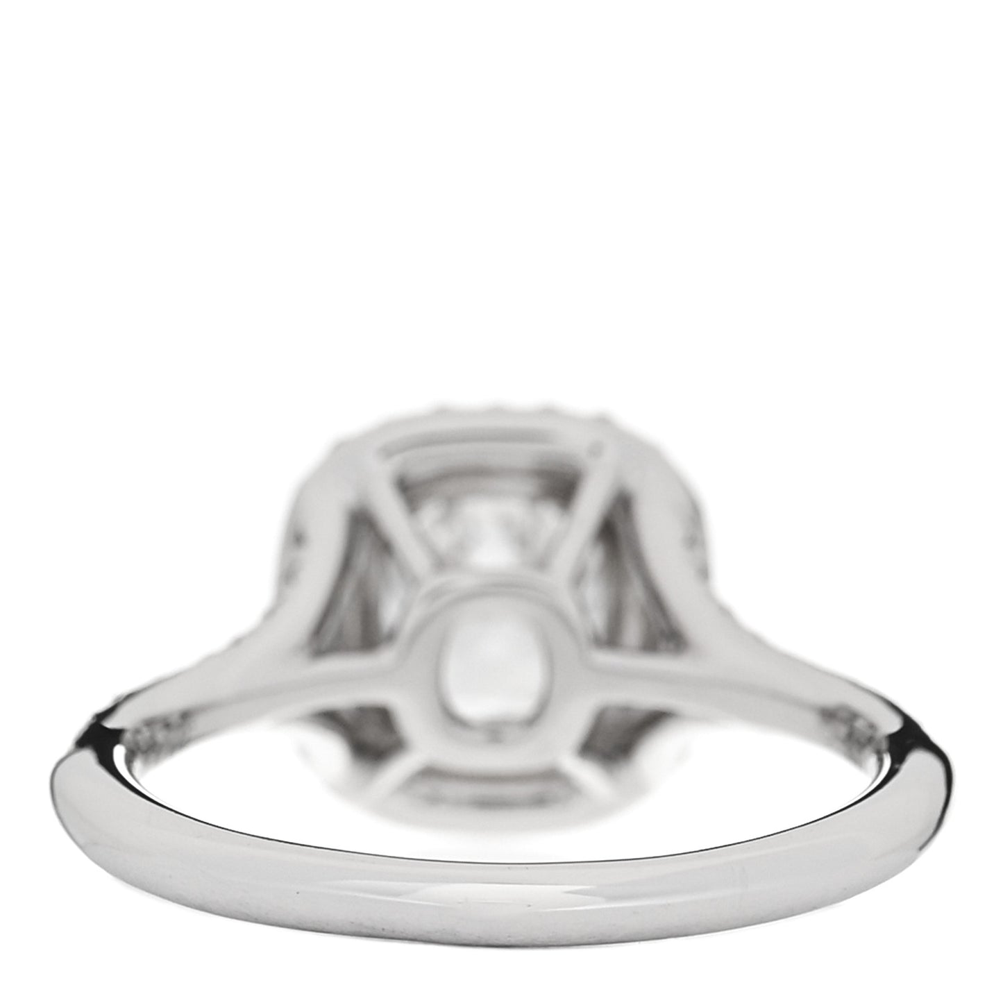 Platinum Diamond .71ct Soleste Cushion Cut Double Halo Engagement Ring 48 4.5