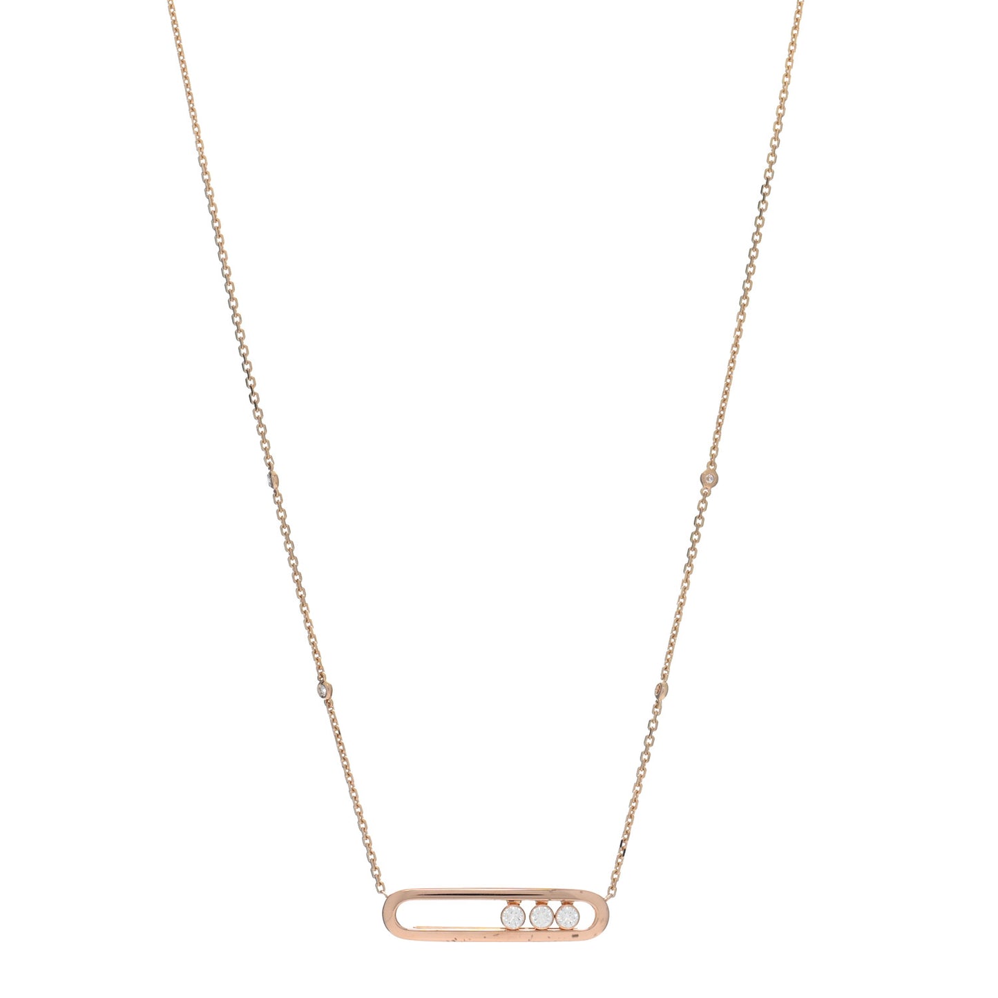 18K Rose Gold Diamond Move Pendant Necklace
